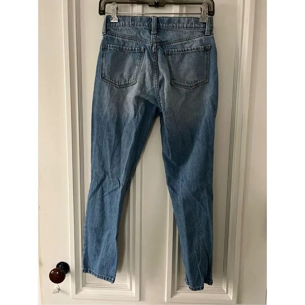 Old Navy light wash distressed OG built in straight girls jeans 12